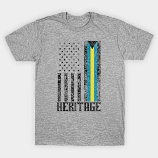 Bahamas Hispanic Heritage destressed flag T-Shirt